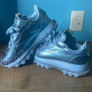 Cardi B Reeboks (metallic blue)